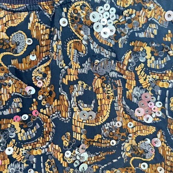 Carole Little Sport Womens Silk Sequin Sweater‎ Size 6 Glam Sparkle Disco Party - Picture 5 of 8